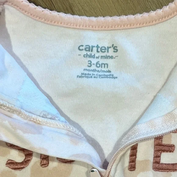 Carter's Pink Leopard-Print Little Sister Footed One-Piece - Picture 2 of 3